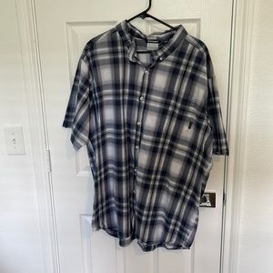 Columbia button-up shirt, plaid, 3X Tall